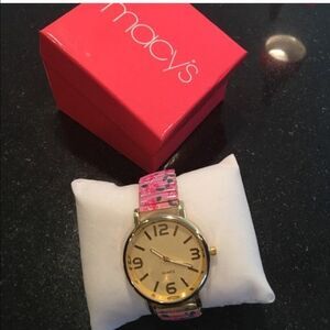 Gold flower band watch